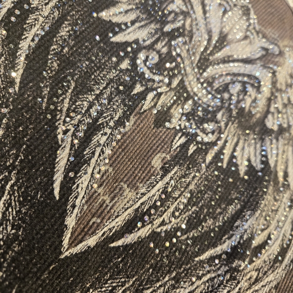 VOCAL Y2K LONG SEELVED ANGEL WING TEE WITH RHINESTONES SIZE SMALL - Picture 6 of 6